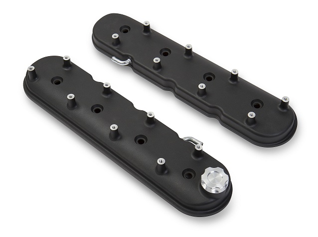 LS Series Holley Aluminum Valve Covers - Black Krinkle