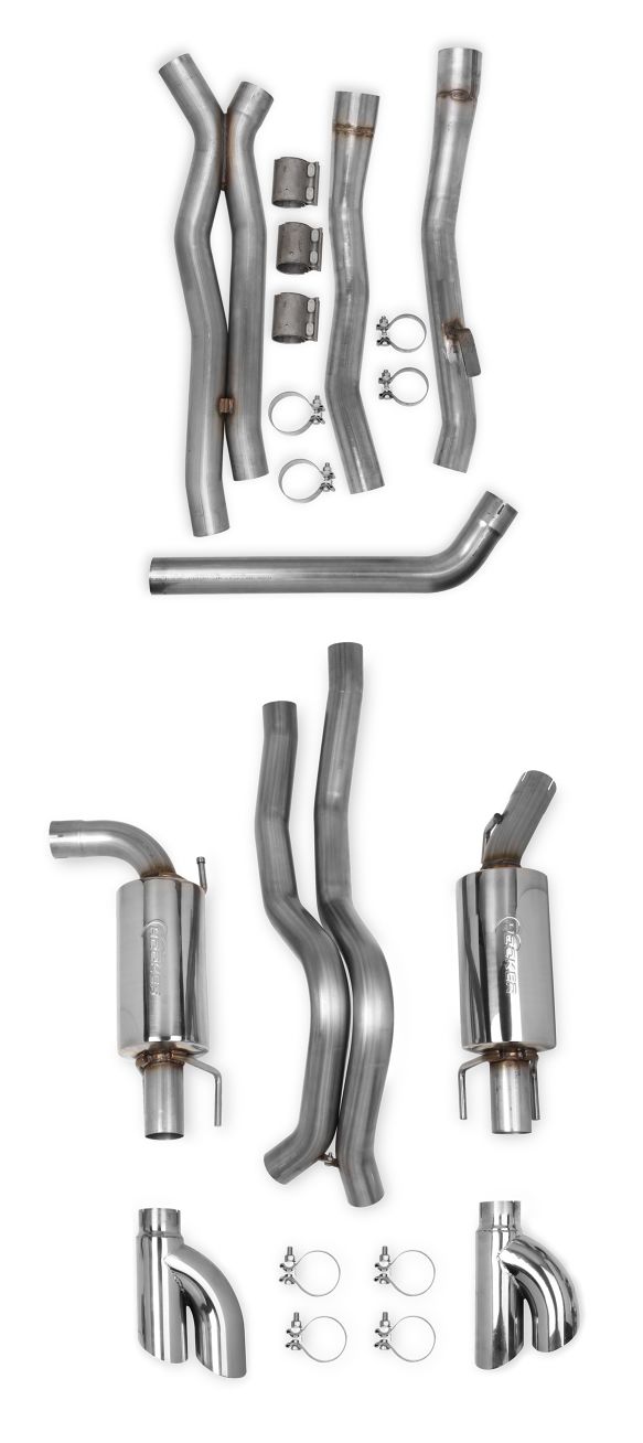 82-92 Fbody Hooker Blackheart 2.5" 409 Stainless Header Back Dual Exhaust - For T56 Transmission