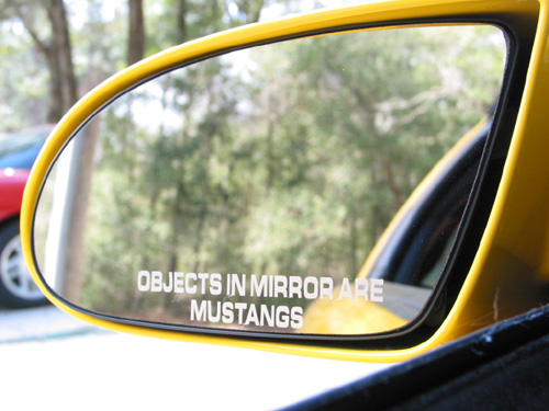 Vinyl Side Mirror "Objects in Mirror..." Decal